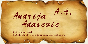 Andrija Adašević vizit kartica